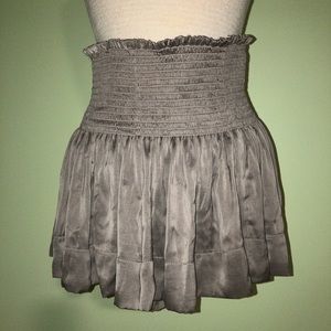 KOCH Erica Erika mini skort skirt high smocked waist sz XS small bronze designer